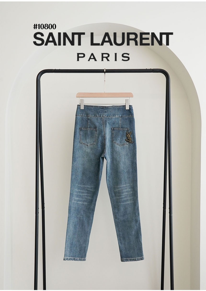 [SAINT LAURENT] 생로랑 여성 쓰리버튼 데님 팬츠 (국내배송)