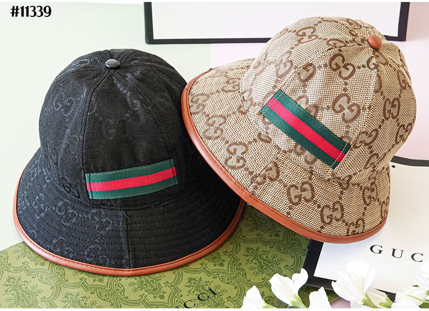 [GUCCI] 구찌 웹(Web)스트라이프 GG 자카드 카프스킨 남여공용 버킷햇 (국내배송)