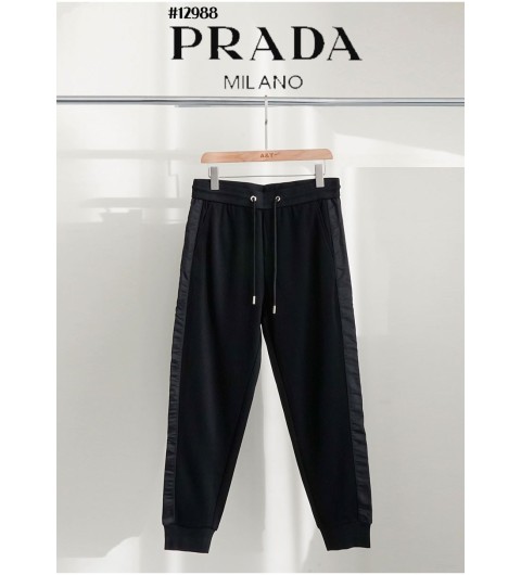 [PRADA] 프라다 포켓 삼각로고 사이드라인 리나일론 밴딩조거 팬츠 (국내배송)