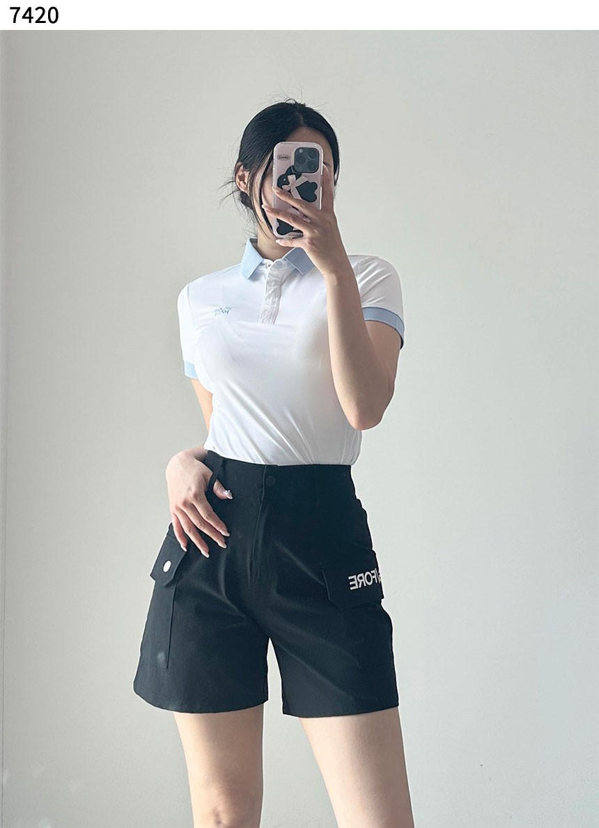 PXG 수입고급 WOMEN SUMMER KNIT COLLAR T-SHIRT 신상입고(국내배송)