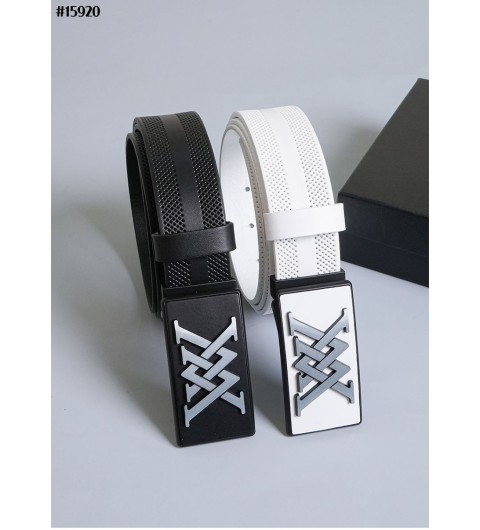 PXG 남성 레더 스퀘어 체스 타공 레더 벨트(컷팅식) 국내배송