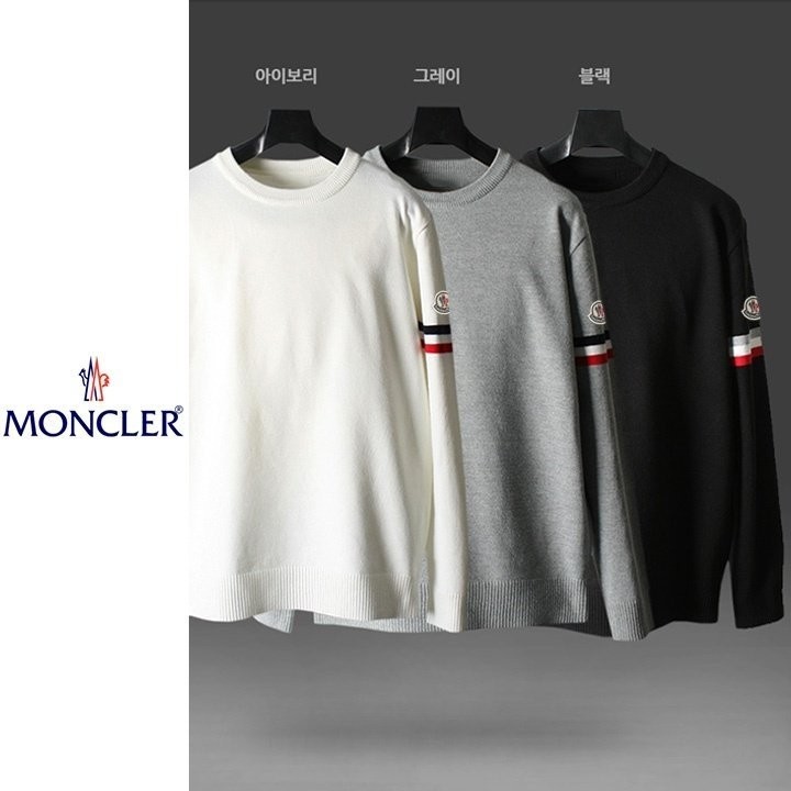 몽클레어 컬러라인 라운드 니트 국내배송