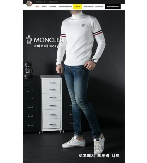 몽클레어 로고 패치 크루넥 니트 국내배송