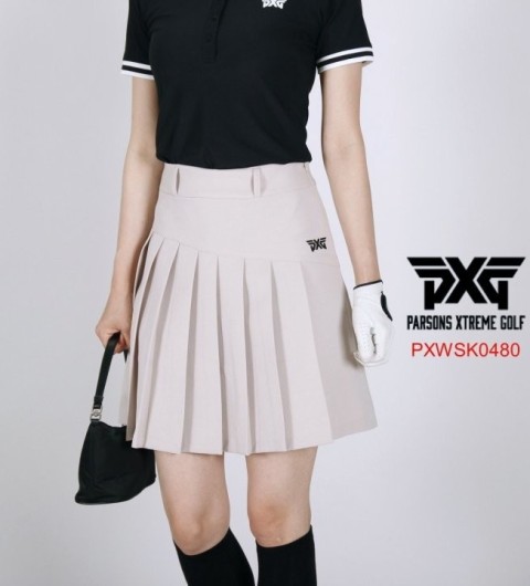 PXG여자 PXWSK0480 롱사선 플리츠 스커트 치마 국내배송