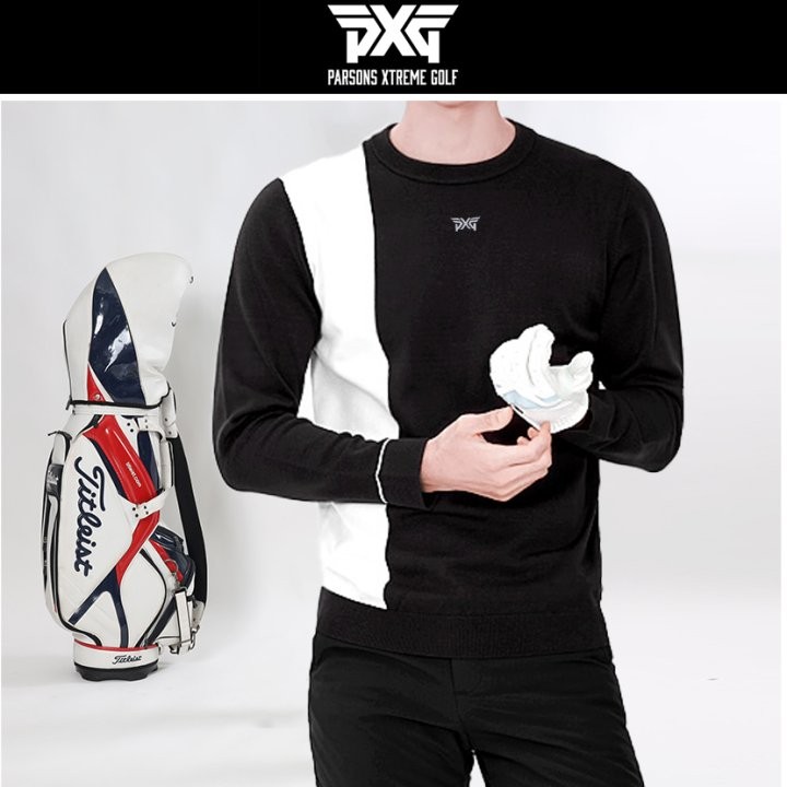 PXG 사이드 한줄배색 니트라운드 국내배송