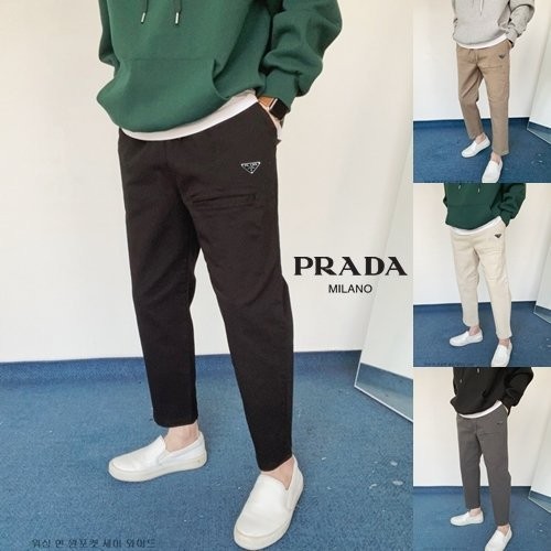 프라다 워싱 면 원포켓 세미 와이드 팬츠 국내배송