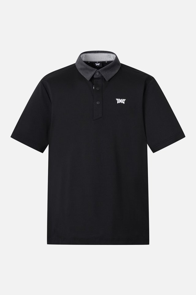 PXG 여름 컬러 블록 카라 숏 슬리브 티셔츠 국내배송