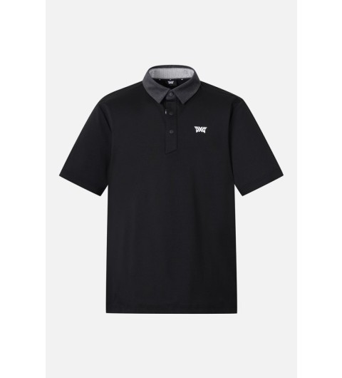 PXG 여름 컬러 블록 카라 숏 슬리브 티셔츠 국내배송