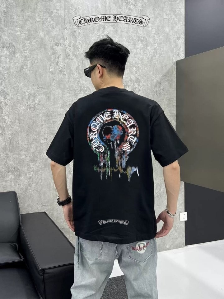 크롬하츠 비비드물감 패턴 티셔츠 국내배송