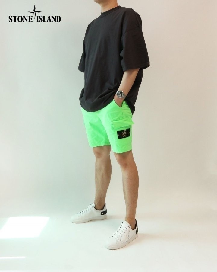 스톤아일랜드 네온 카고 반바지 (밴딩스판) 국내배송