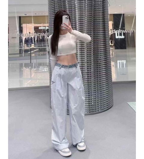 수입 코튼 옥스포드 와이드 팬츠 국내배송