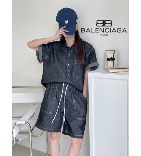 발렌시아가 B 생지 데님 카라 N.B &데님 하프 SET 국내배송