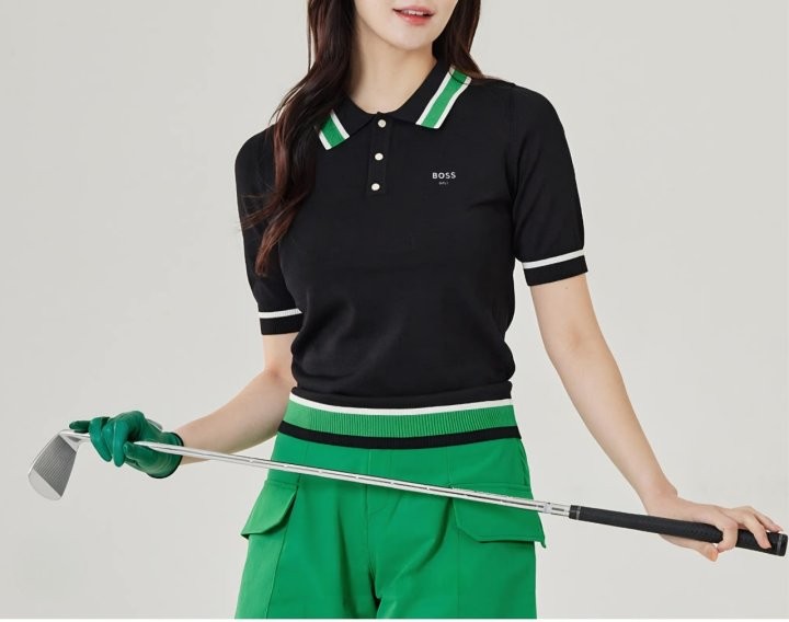 썸머 배색 카라 스웨터 국내배송