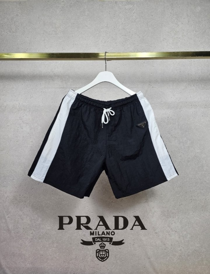 프라다 P 쿨링 배색 밴딩 하프 국내배송